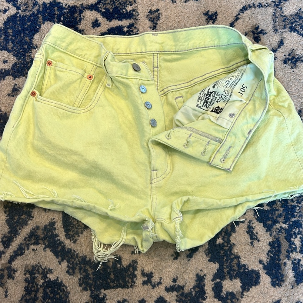 Lime Green Levi 501 Shorts